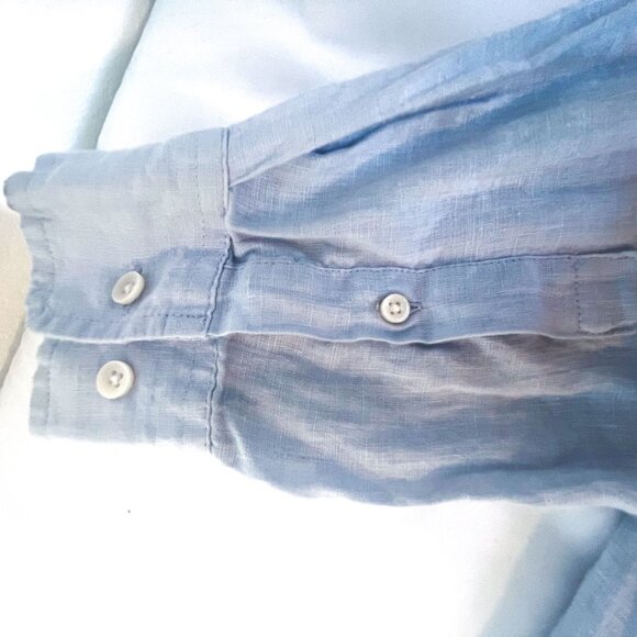 Club Room Luxury 100% Linen Long Sleeve Shirt banded grandad collar Large - Picture 5 of 11